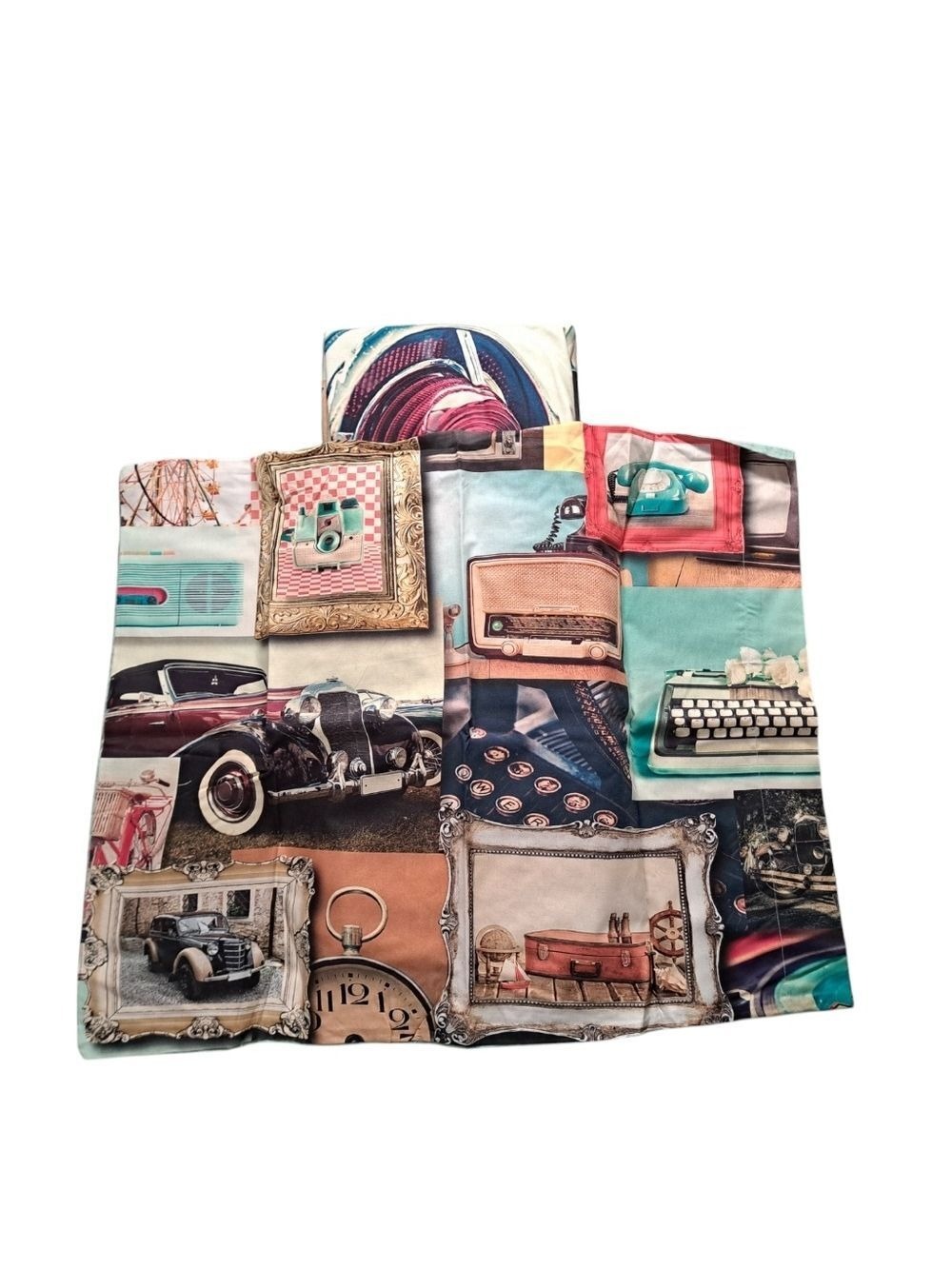 VTG RETRO INSPIRED Twin size duvet cover pillowcase cotton graphics nostalgia